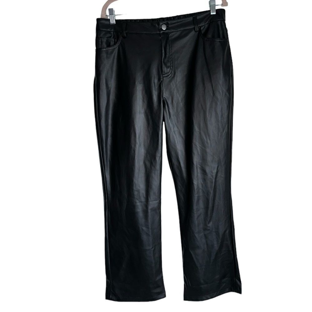 By Thread & Supply size XL FAUX LEATHER STRAIGHT LEG PANTS